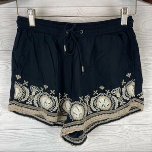 Abercrombie & Fitch Black Embroidered Shorts
